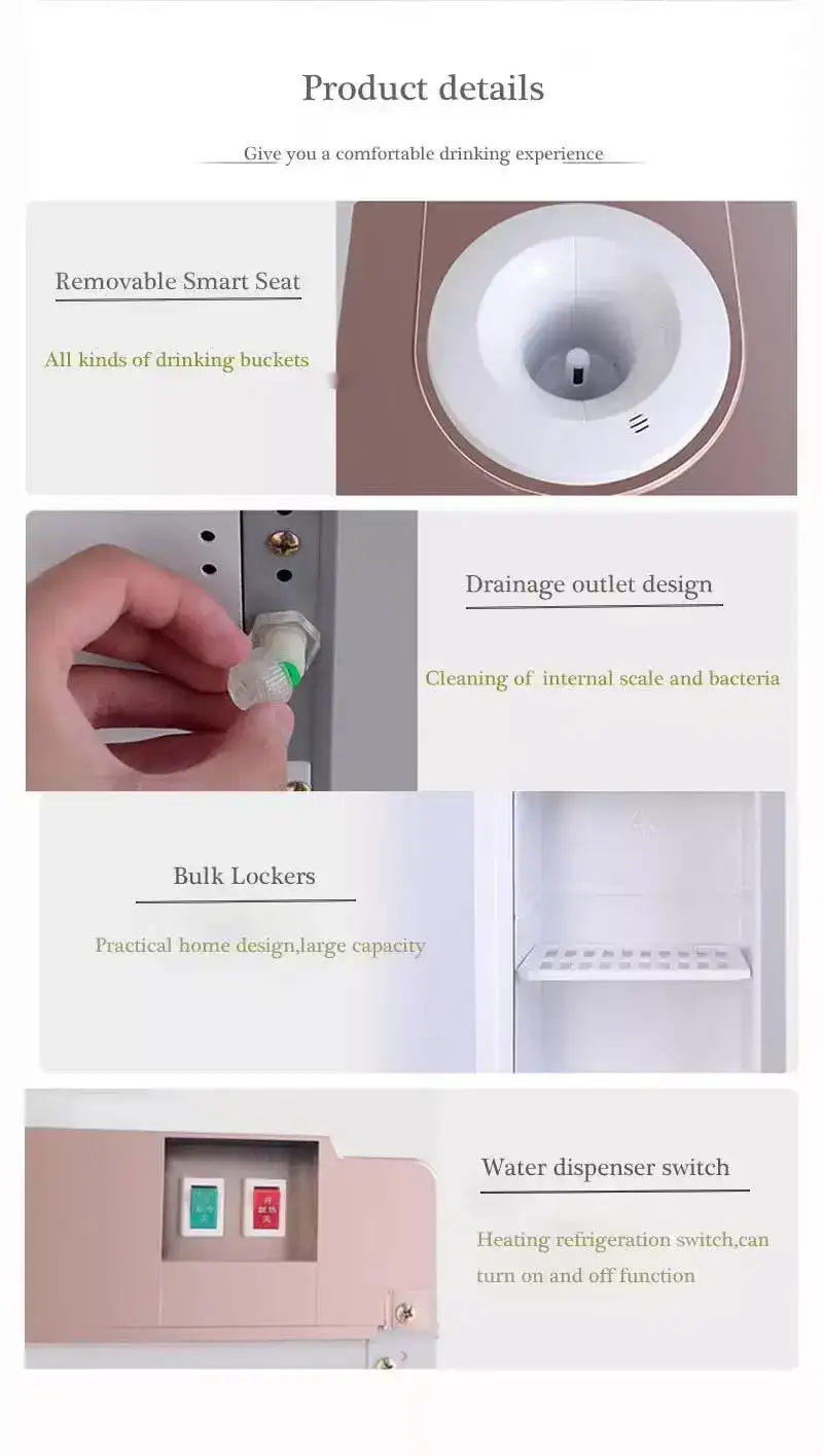 Top Load Water Dispenser with Cabinet faucets close-up